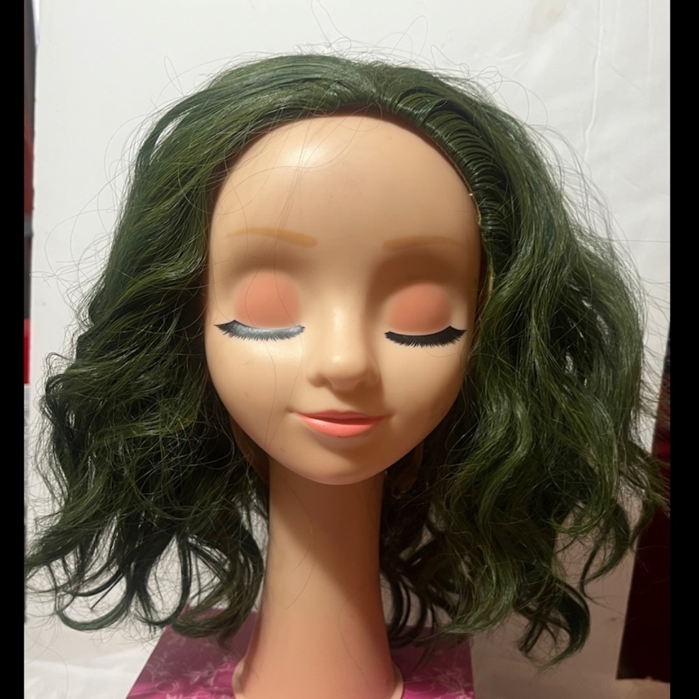 Short Bob Wig with Bangs for Women Wigs Synthetic  - Green